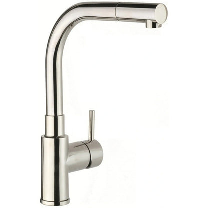 Just Taps Plus Apco Single Lever Sink Mixer with Pull Out Spout, Swivel Spout in Chrome finish