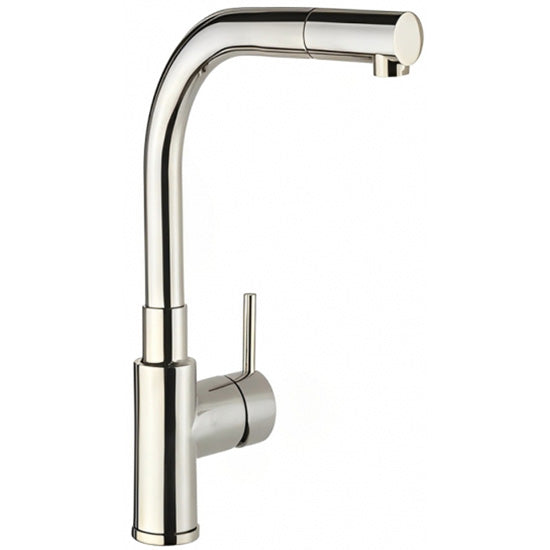Just Taps Plus Apco Single Lever Sink Mixer with Pull Out Spout, Swivel Spout in Stainless Steel finish