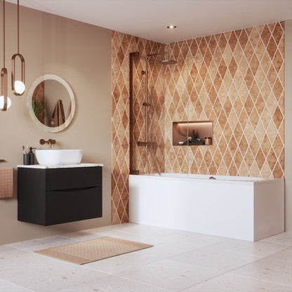 Crosswater Asura AUBSCC0900 8mm Hinged Bath Screen