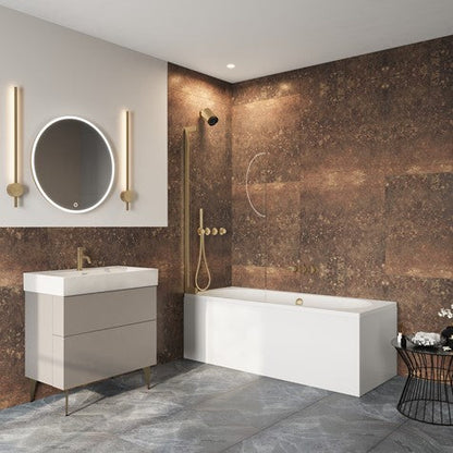 Crosswater Asura AUBSCC0900 8mm Hinged Bath Screen