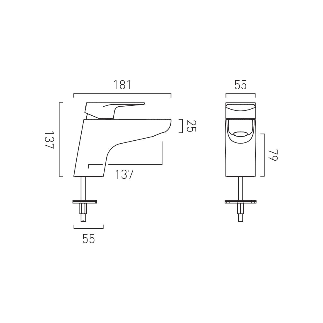 Vado Ava Deck Mounted Mono Bath Filler