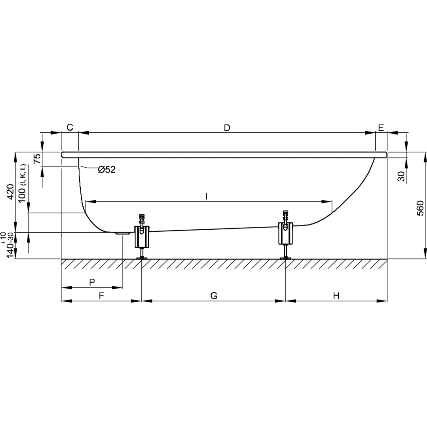 Bette Form Bath Drawing Image