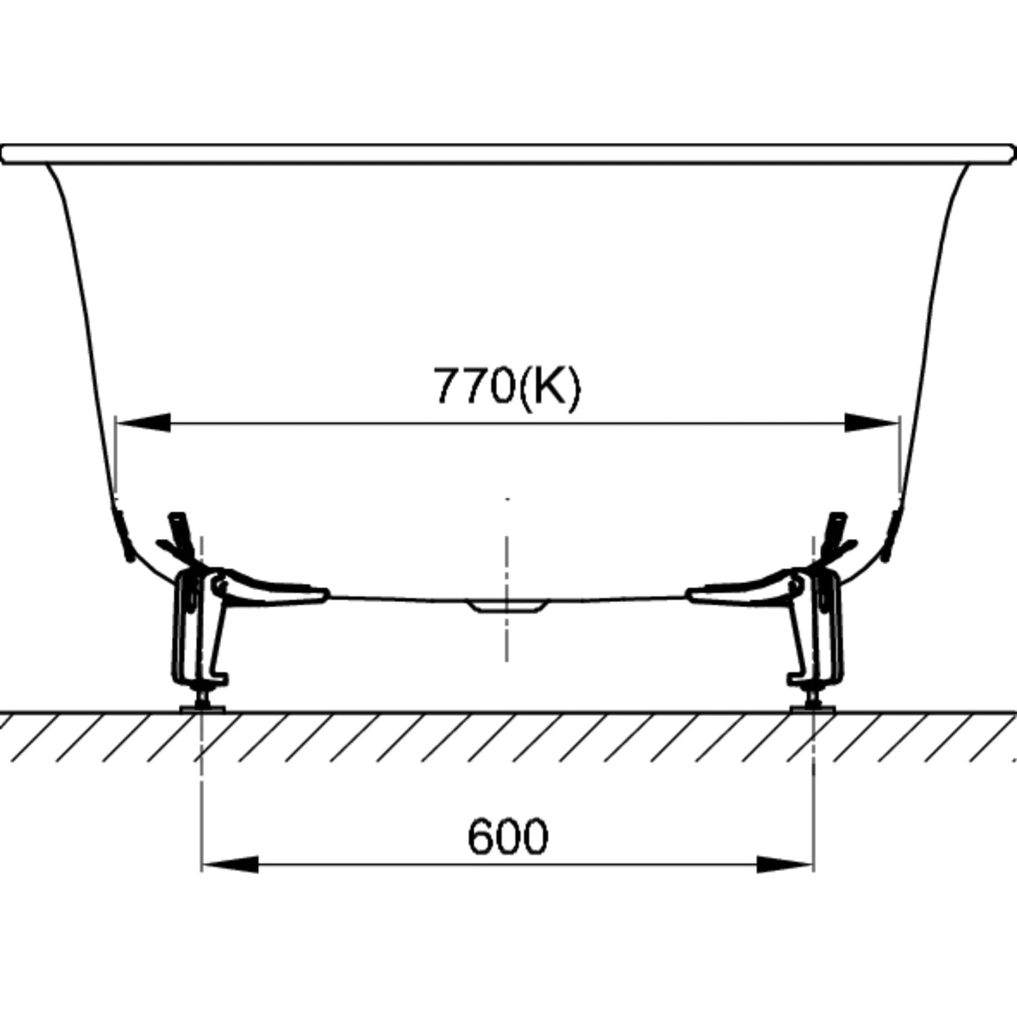 Bette Eve Oval Bath Drawing Image