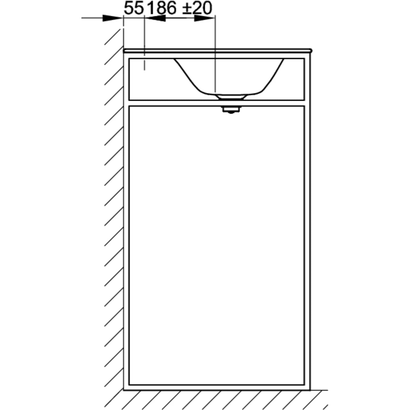 Bette Lux Shape Basin Drawing Image