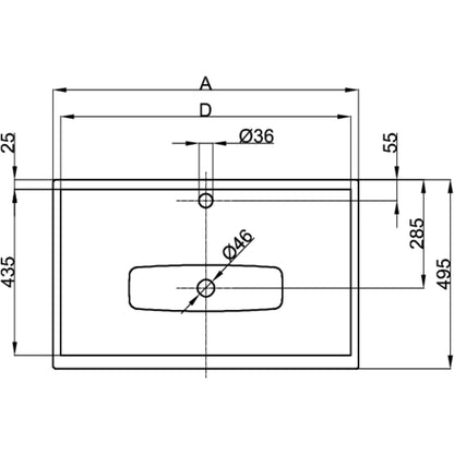 Bette Lux Shape Basin Drawing Image