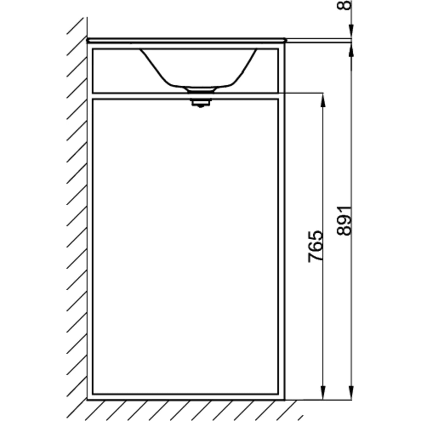 Bette Lux Shape Basin Drawing Image