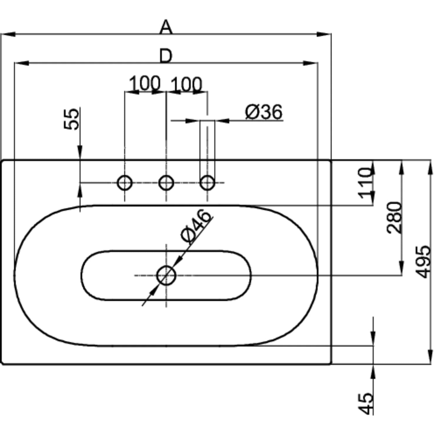 Bette Comodo Basin Built-in Drawing Image