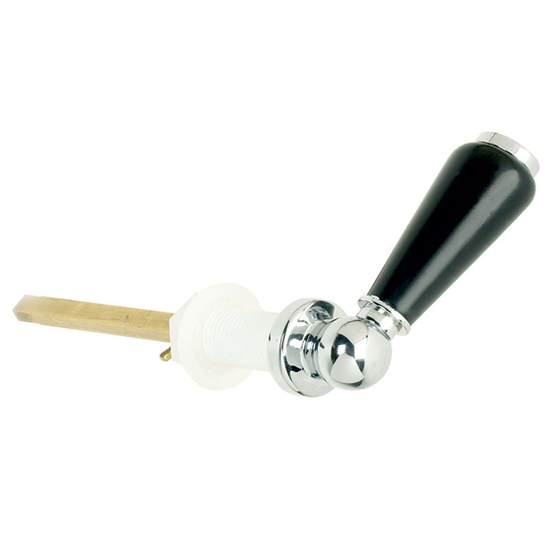 Lefroy Brooks Extended Black Ceramic Cistern Lever - Silver Nickel