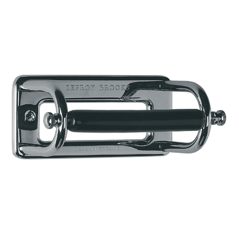 Lefroy Brooks Classic Toilet Roll Holder With Black Ceramic - Chrome