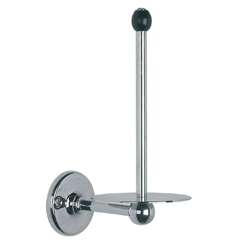Classic Spare Toilet Roll Holder With Black Acorn - A/Gold