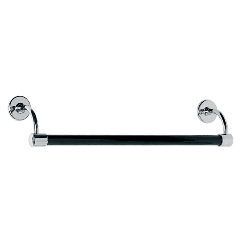 Lefroy Brooks Classic 508mm Towel Rail With Black Bar - Silver Nickel