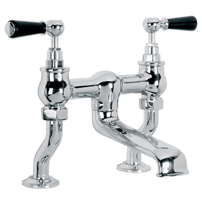 Lefroy Brooks Classic Black Lever Deck Bath Filler - (choose finish)