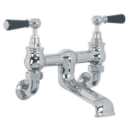 Lefroy Brooks Classic Black Lever Wall Bath Filler - (choose finish)