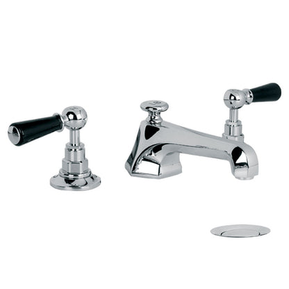 Lefroy Brooks Mackintosh Black Lever 3 Hole Basin Set with Pop Up Waste (choose finish)