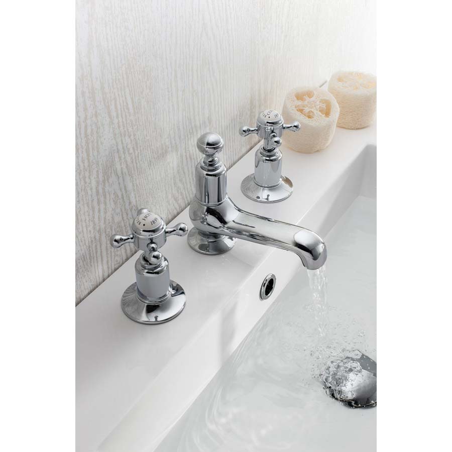 Crosswater Belgravia Crosshead Basin 3 Hole Set Deck Mounted