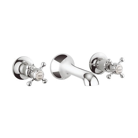 Crosswater Belgravia Crosshead Basin 3 Hole Set Wall Mounted