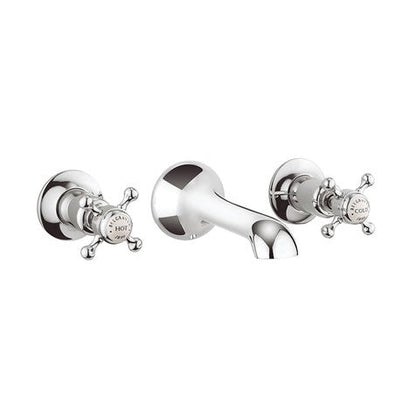Crosswater Belgravia Crosshead Basin 3 Hole Set Wall Mounted