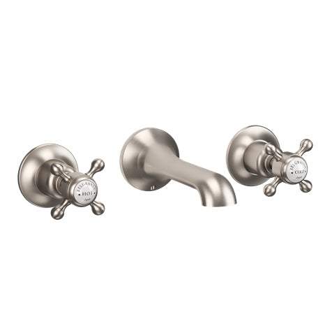 Crosswater Belgravia Crosshead Basin 3 Hole Set Wall Mounted