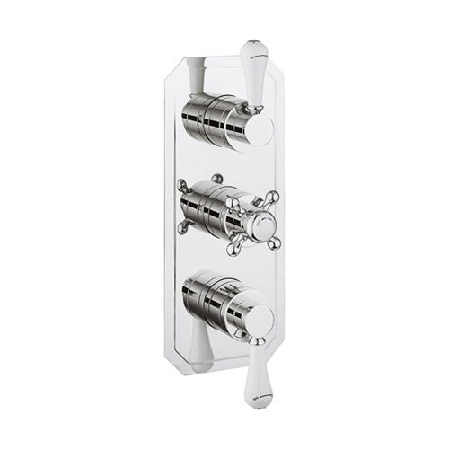 Crosswater Belgravia 2 Outlet 3 Handle Concealed Thermostatic Shower Valve Portrait