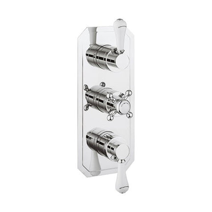 Crosswater Belgravia 2 Outlet 3 Handle Concealed Thermostatic Shower Valve Portrait