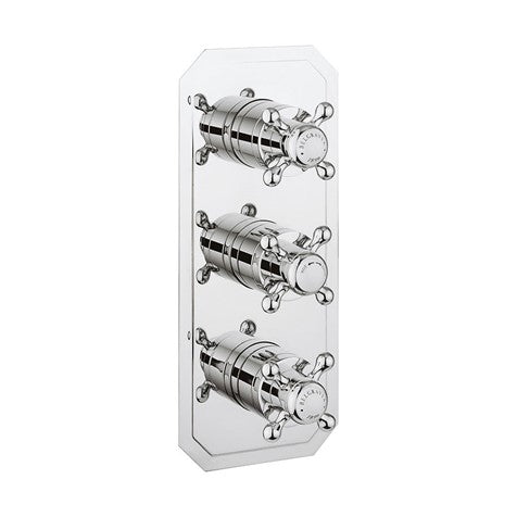 Crosswater Belgravia 2 Outlet 3 Handle Concealed Thermostatic Shower Valve Portrait