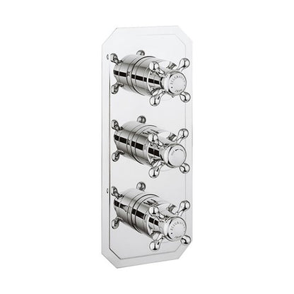 Crosswater Belgravia 2 Outlet 3 Handle Concealed Thermostatic Shower Valve Portrait