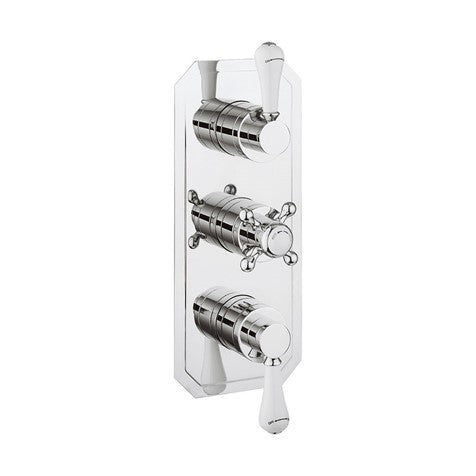 Crosswater Belgravia 3 Outlet 3 Handle Concealed Thermostatic Shower Valve Portrait