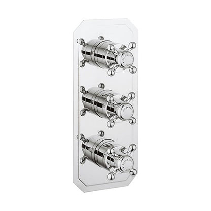 Crosswater Belgravia 3 Outlet 3 Handle Concealed Thermostatic Shower Valve Portrait