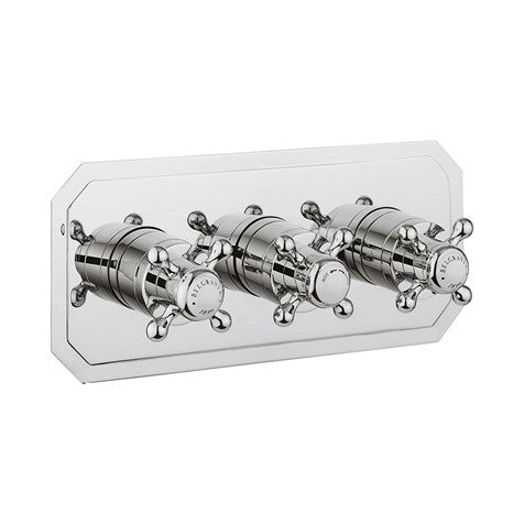 Crosswater Belgravia 3 Outlet 3 Handle Concealed Thermostatic Shower Valve Landscape