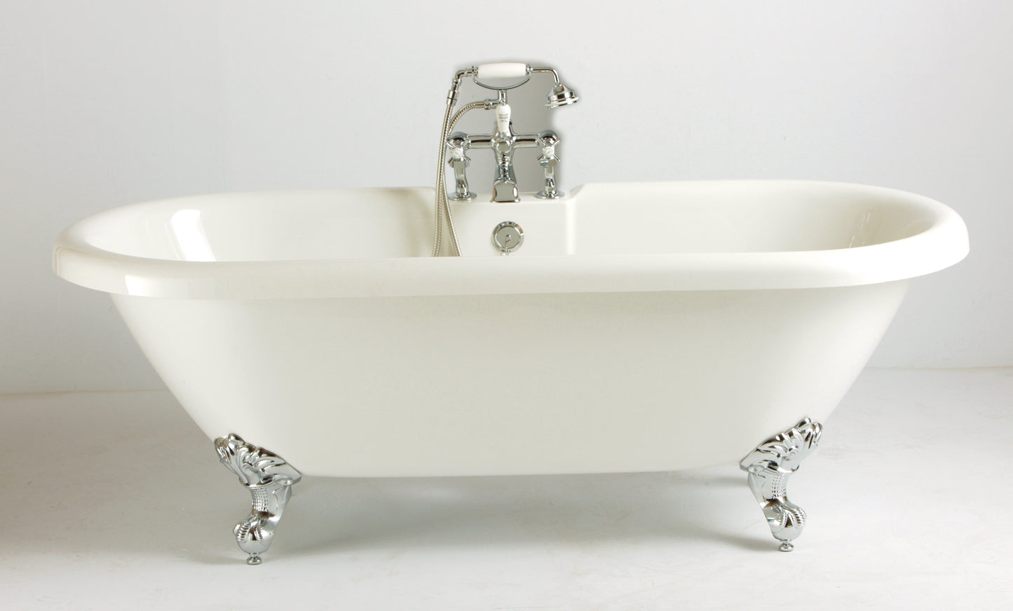 Heritage Oban Double ended Roll Top Bath 2 Tap Hole -White