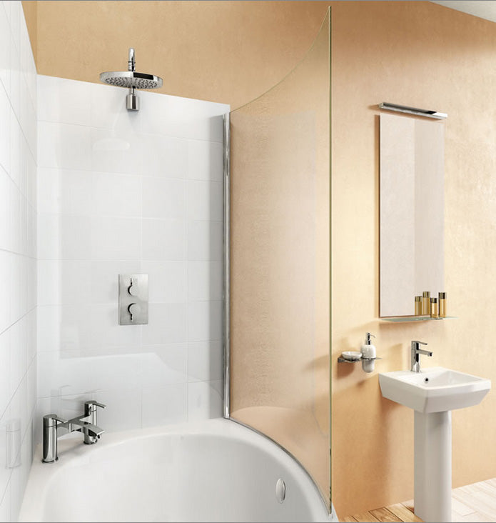 ClearGreen EcoRound 1450mmx 820mm Aluminium Bathscreen