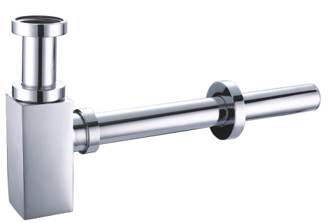 Square Chrome Bottle Trap 1 1/4' - Polished Chrome Material