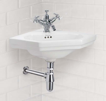 Burlington Edwardian 598 x 450 Corner Basin 1 Tap Hole