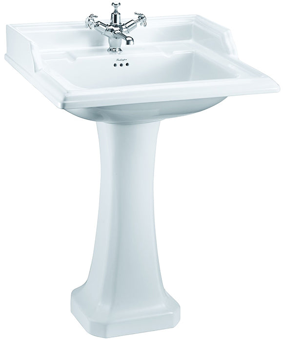 Burlington 1H 650 x 575 Classic Basin with Overflow in White