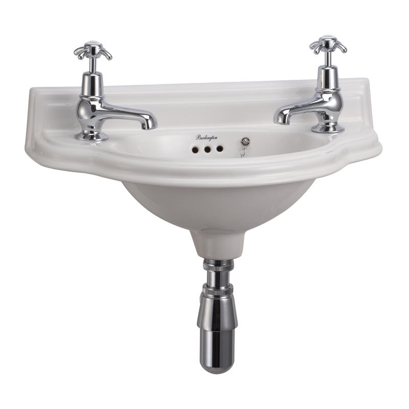Burlington 505 x 255mm Cloakroom Curved Front Basin 2 Hole