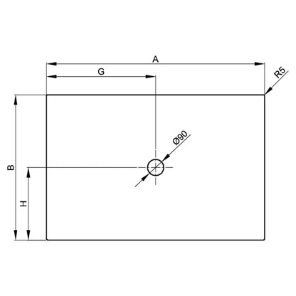 Bette Floor Shower Tray, Drawing