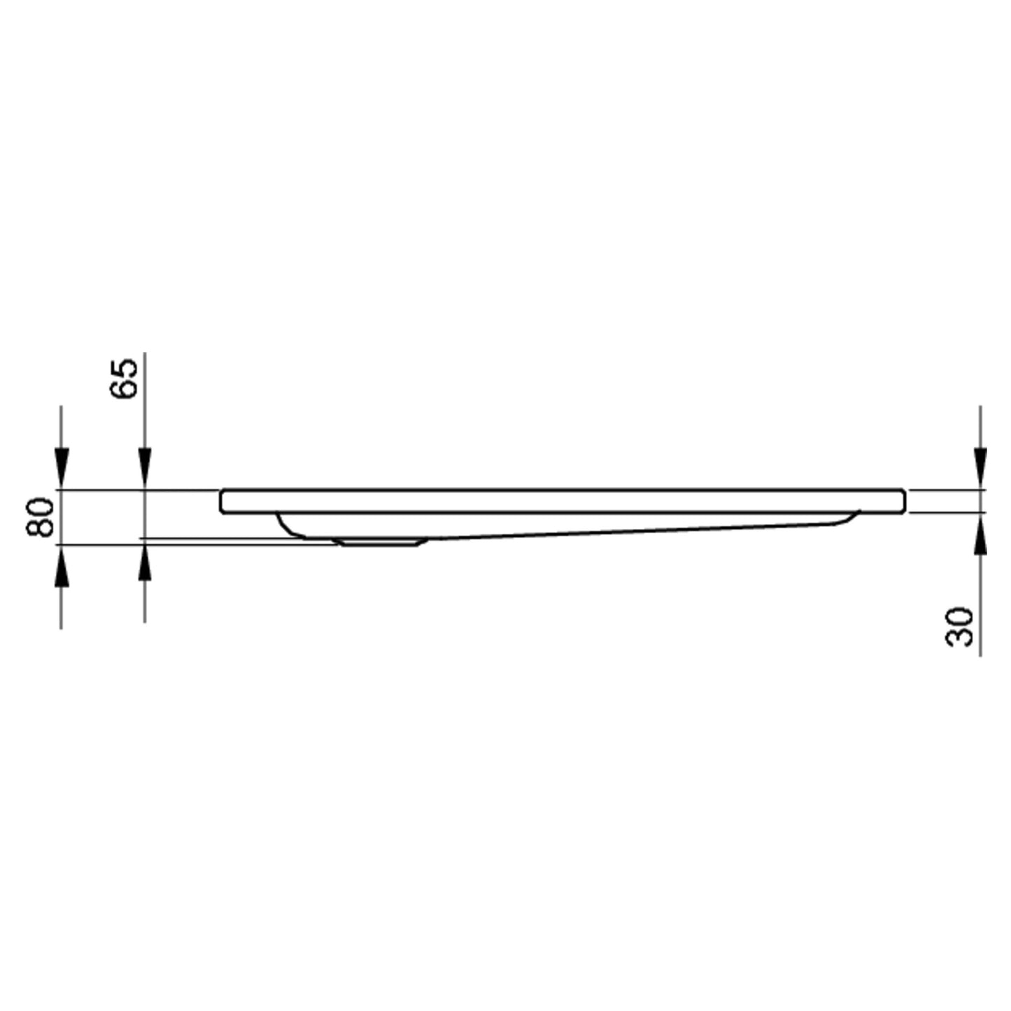 Bette Supra Shower Tray - 1600-1800mm, Drawing