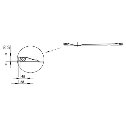 Bette Ultra Shower Tray - 1000mm, Drawing