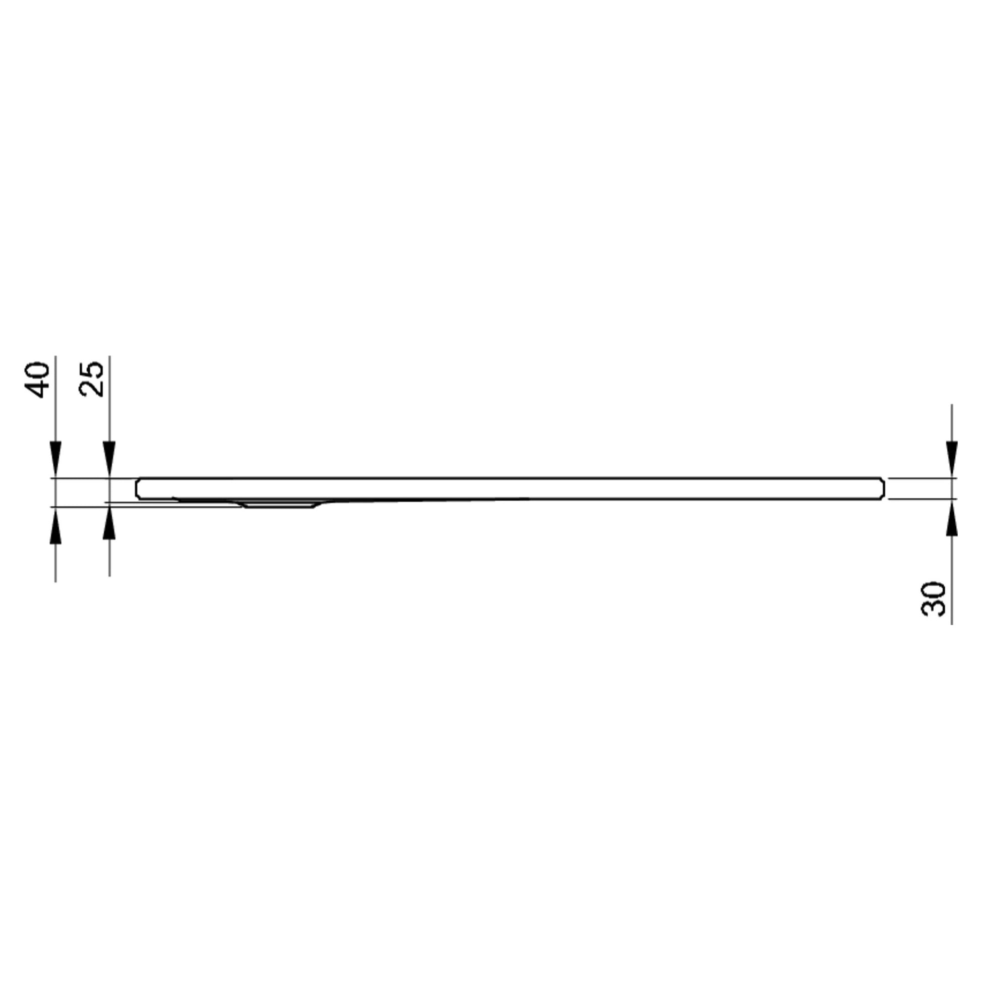 Bette Ultra Shower Tray - 700-900mm, Drawing