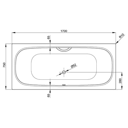 Bette Duett Rectangular Bath, Drawing