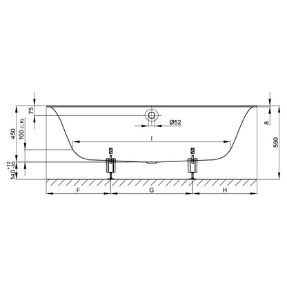 Bette Lux Rectangular Bath, Drawing