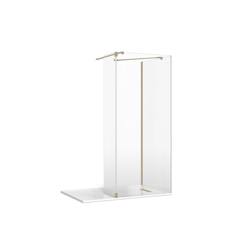 Crosswater Gallery 8 Glass Corner with Fixed Deflector (Wall/Angled Bracing Bars)