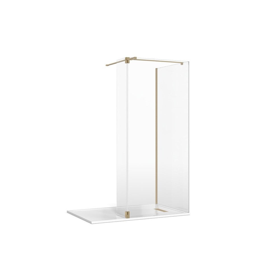 Crosswater Gallery 8 Glass Corner with Hinged Deflector (T Bracing Bar)