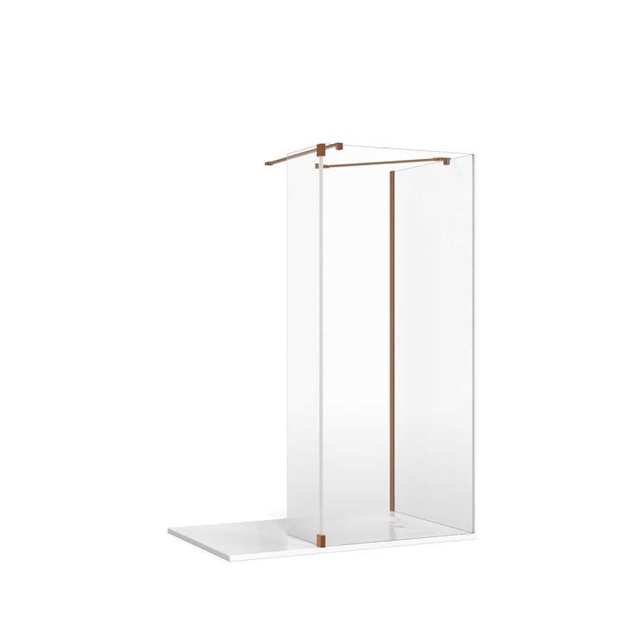 Crosswater Gallery 8 Glass Corner with Fixed Deflector (Wall/Angled Bracing Bars)