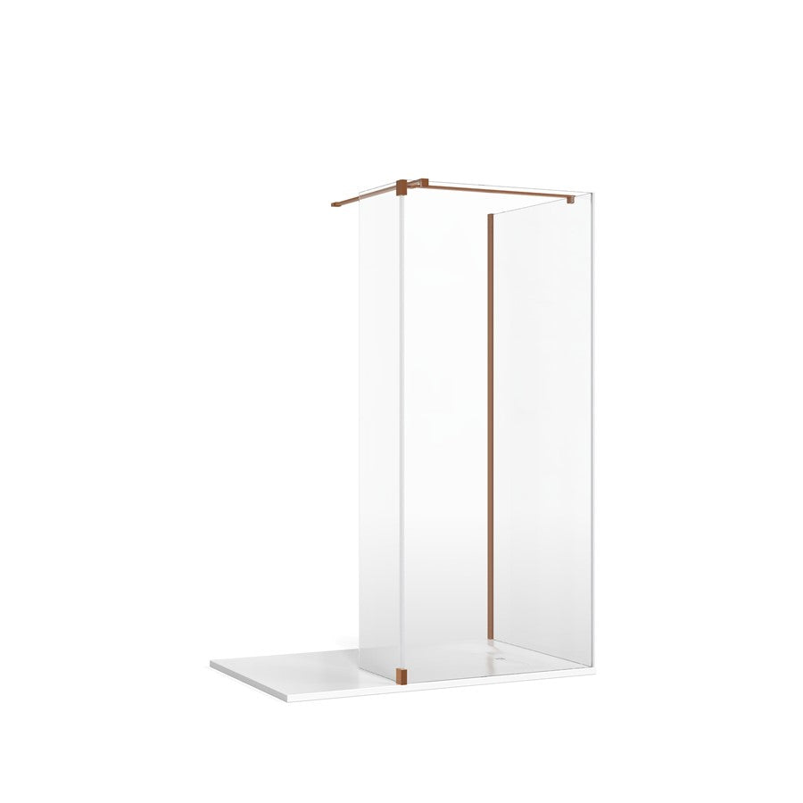 Crosswater Gallery 8 Glass Corner with Fixed Deflector (T Bracing Bar)