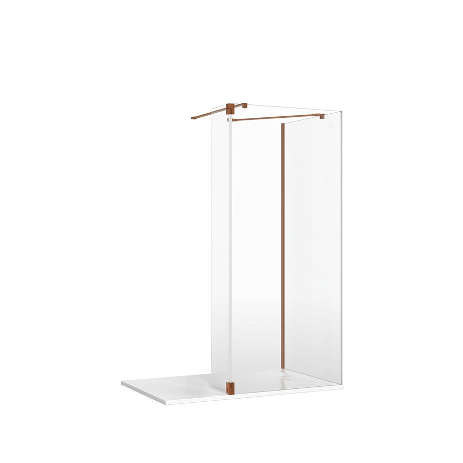 Crosswater Gallery 8 Glass Corner with Hinged Deflector (Wall/Angled Bracing Bars)