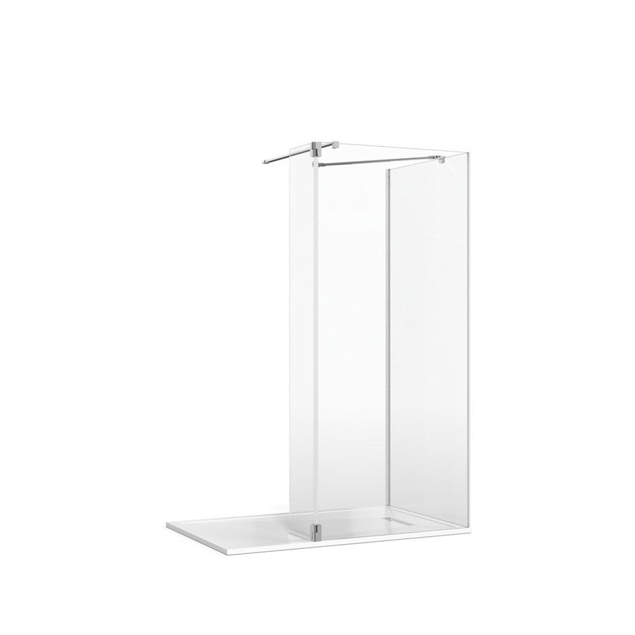 Crosswater Gallery 8 Glass Corner with Hinged Deflector (Wall/Angled Bracing Bars)