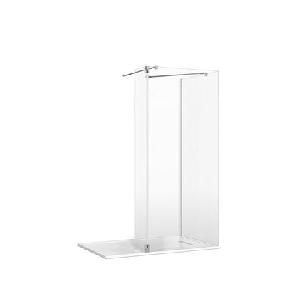 Crosswater Gallery 8 Glass Corner with Hinged Deflector (Wall/Angled Bracing Bars)