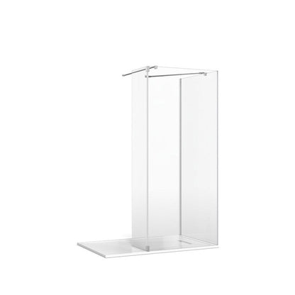 Crosswater Gallery 8 Glass Corner with Fixed Deflector (Wall/Angled Bracing Bars)