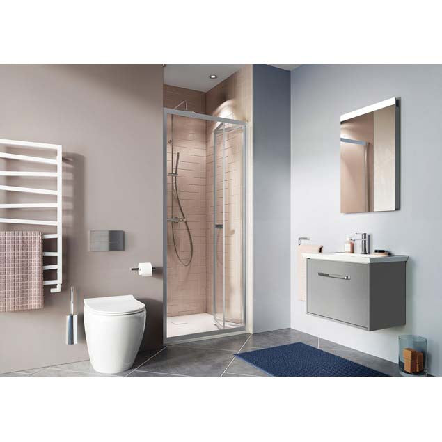 Crosswater Clear 6 800mm Bi-Fold Shower Door Clear Glass 6mm